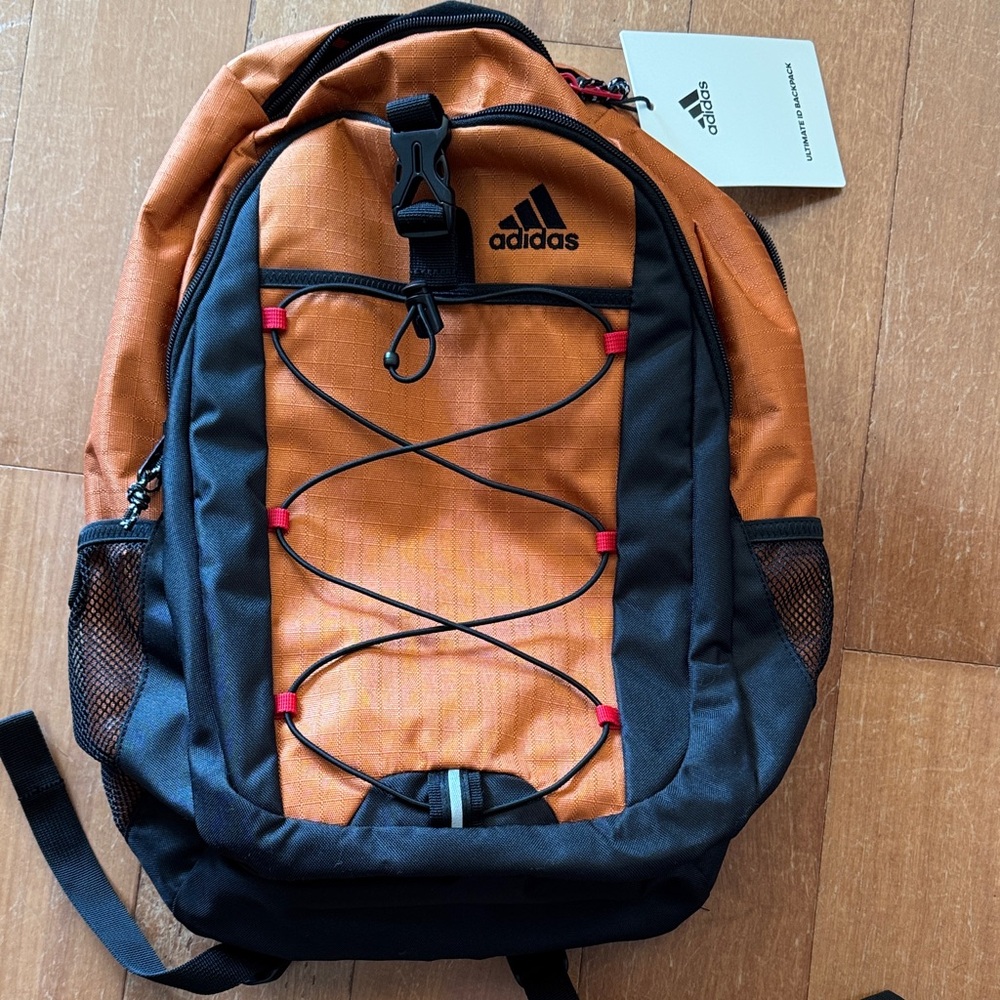 Adidas Men's Bold Orange and Black Backpack